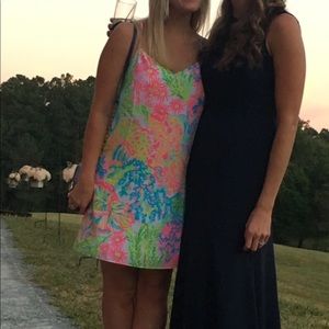 Strappy colorful spring Lilly Pulitzer bright floral tank top slip dress